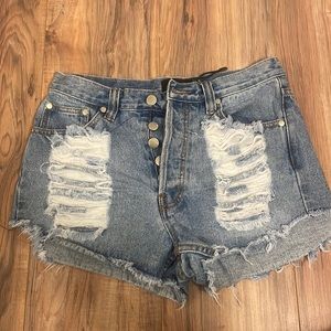 Mink Pink Slasher Denim Shorts